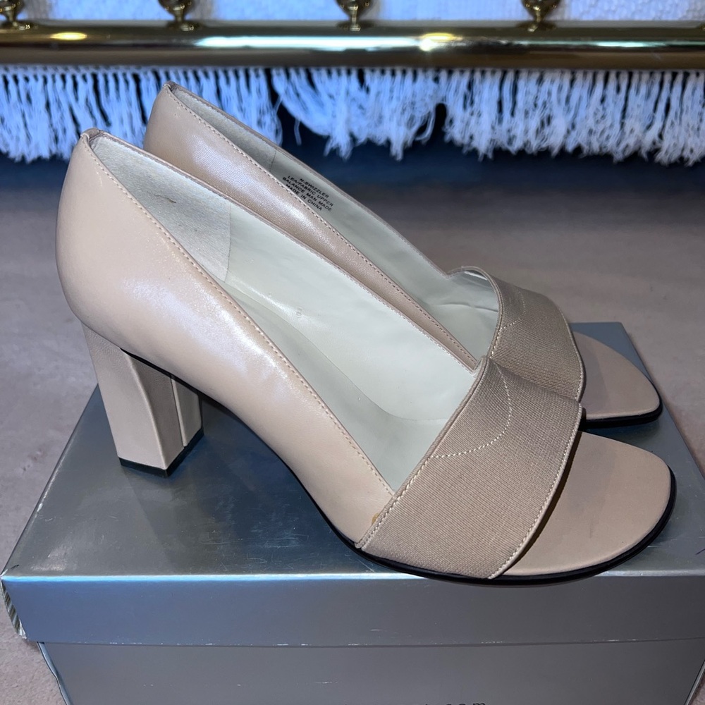 Nine West Nude Block Heel Women's Shoes